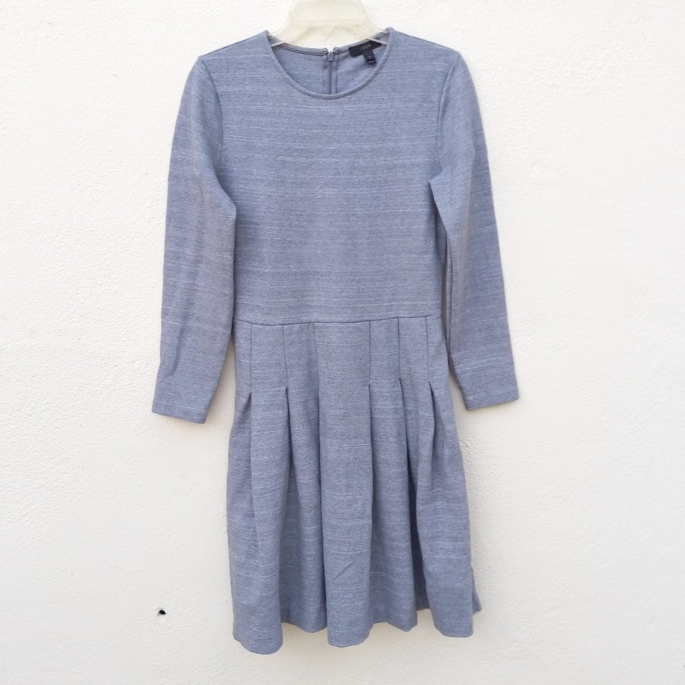 J Crew Grey Pleated School Girl Academia Dress- Size 8